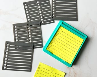 Sticky Note / Mini Notepad Station | Sticky Note Display, Pen Holder, Custom Office Decor, Decorative Home Essentials