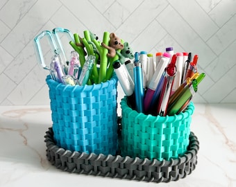 Basket Desk Organizers, Pencil Holder, Office Essentials, Minimalist Decor