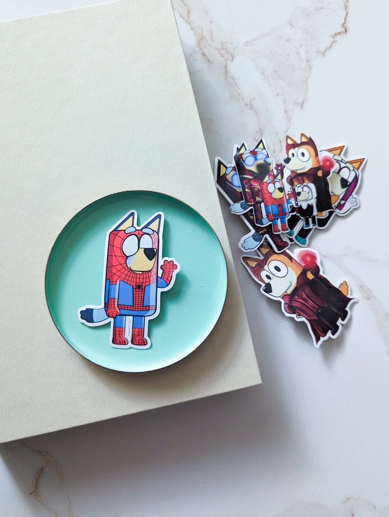 Spiderman Bluey Sticker | Stickers | iPad decals | Water Bottle Stickers image 1