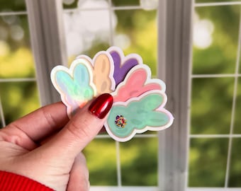 Bunny Sugar Cookie Sticker with Sprinkles Tail | Decorative Sticker, Easter Stickers, Kindle Stickers, Water Bottle Sticker