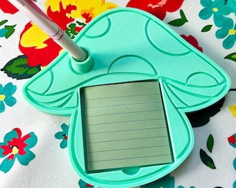 Mushroom Mini Notepad Station | Sticky Note Display, Pen Holder, Custom Office Decor, Decorative Home Essentials