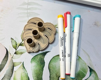 Monstera Pen/Marker Desk Organizers, Pencil Holder, Office Essentials, Minimalist Decor
