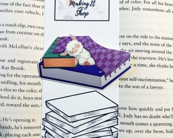 Cozy Llama Sticker | Kawaii llamaAnimal Sticker, Bookworm, Sleeping Llama Sticker, Fantasy Animals, Cute Art, Hand drawn, Decorative Sticker