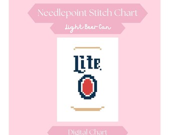 Light Beer Can needlepoint DIY chart for hand painting canvas 13 mesh