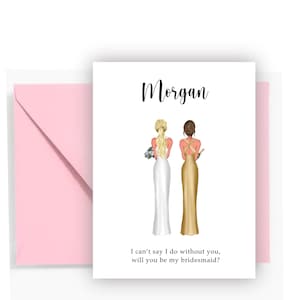 Customized Bridesmaid Proposal Card Print Printable Illustration Group ...