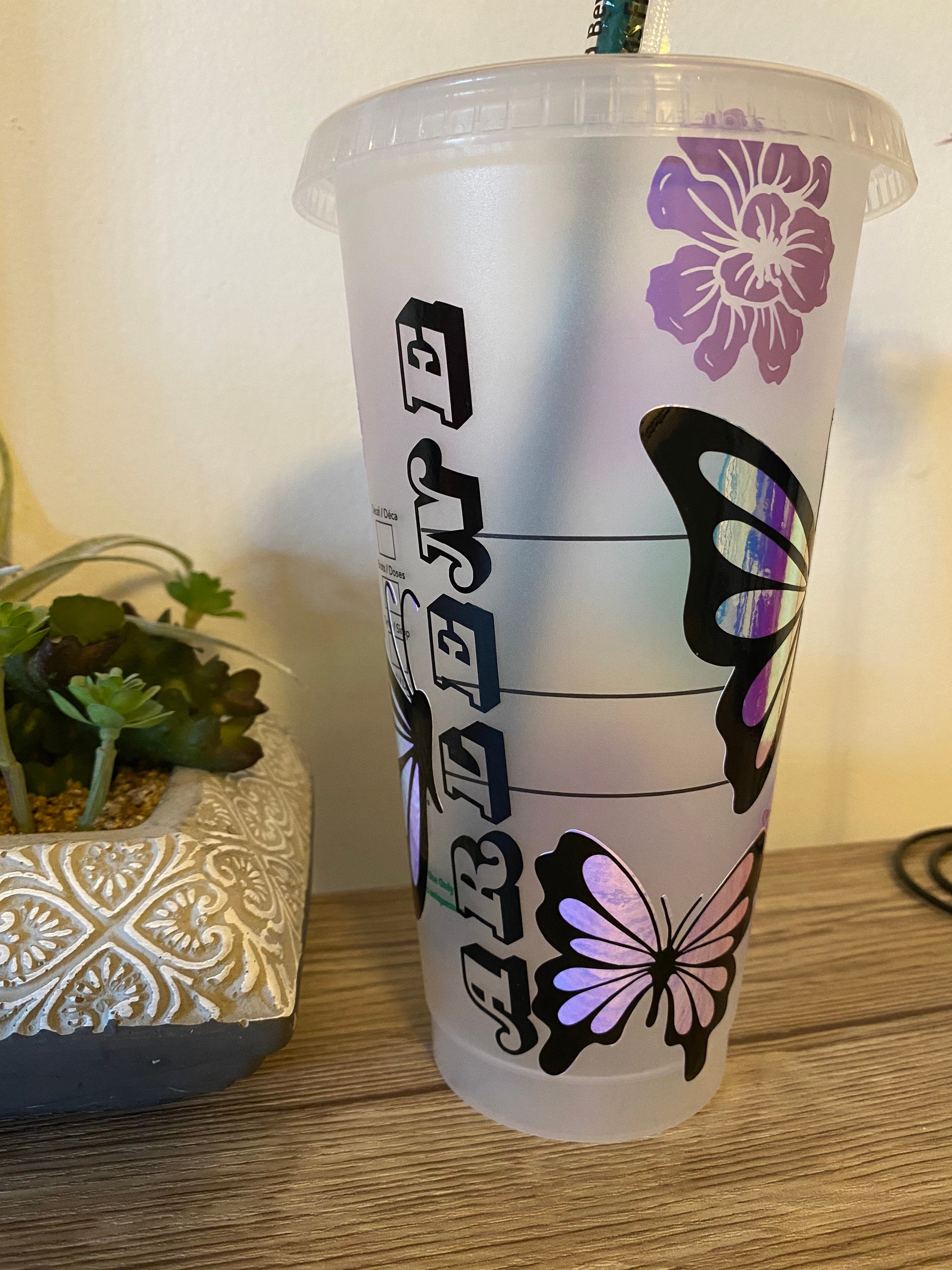 Personalized Butterfly Flower Tumbler Etsy UK