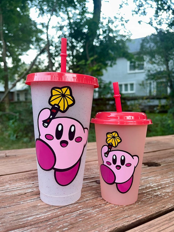 Cute Kirby Themed Color Changing Tumbler Cup With Straw Bundle Etsy