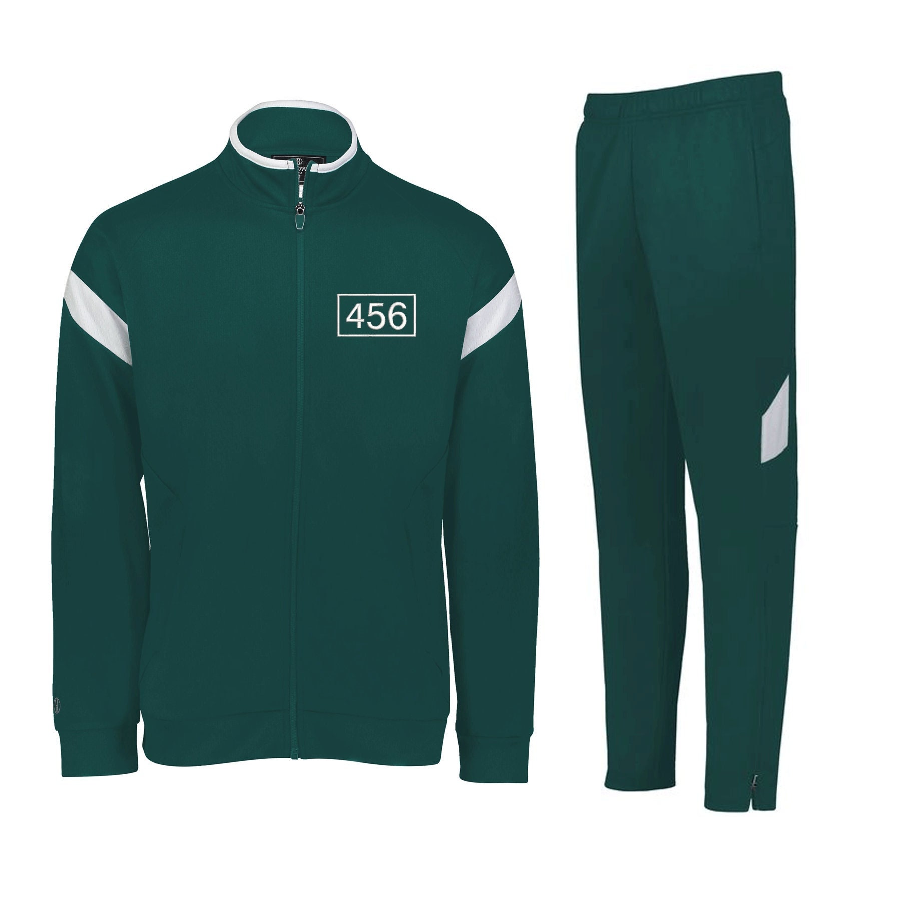 Gaming Green Tracksuit Suit Men Zip Up Hoodie Pants Two Piece Sweatshirt Set Squid Outfit Game Unisex 456 Green Tracksuit