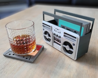Cassette Coasters & Boombox Set