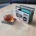 Boomer CoasterBox Set : Retro Boombox Holder with 4 Cassette Tape Coasters 