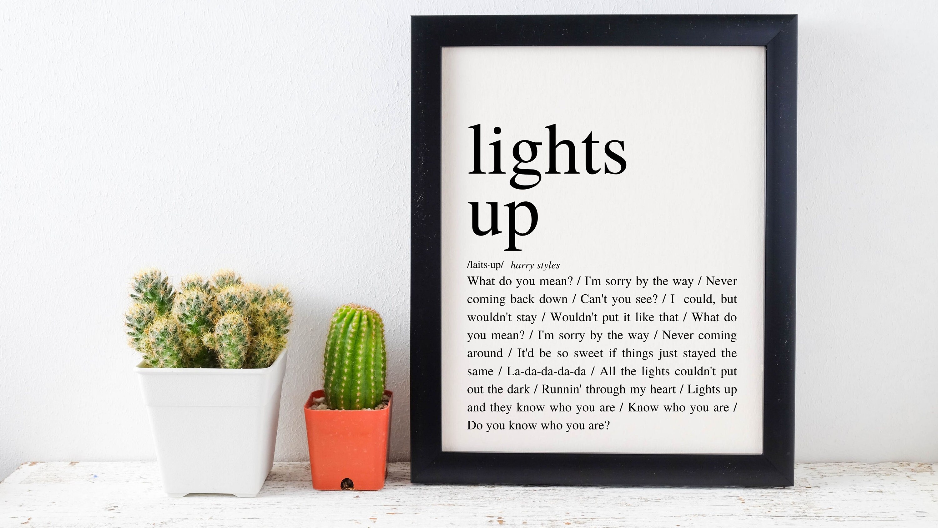 Harry Styles 'Lights Up' Harry Styles Lyrics poster Etsy