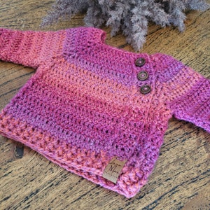 Ready to Ship Hand Crocheted Newborn Baby Jumper in Pure Wool image 2