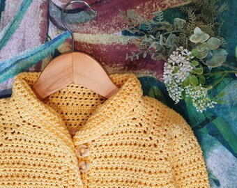 Made To Order | Hand Crocheted Baby Cardigan in Cotton