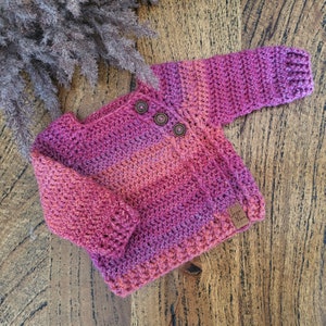 Ready to Ship Hand Crocheted Newborn Baby Jumper in Pure Wool image 1