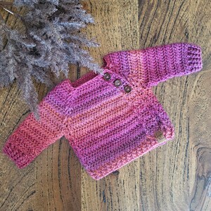 Ready to Ship Hand Crocheted Newborn Baby Jumper in Pure Wool image 3