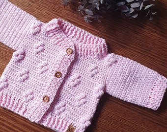 Made to Order | Cotton Flower Cardigan in Cotton | Size 1 Year to 10 Years