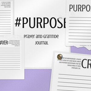 Prayer and Gratitude Journal / #Purpose Journal / Printable / Prayer Journal, Christian / Scripture Digital / PDF Download, Printable,