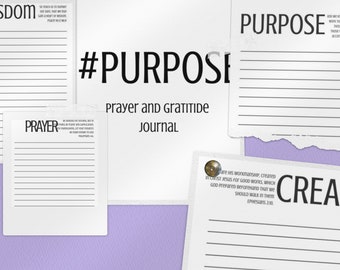 Prayer and Gratitude Journal / #Purpose Journal / Printable / Prayer Journal, Christian / Scripture Digital / PDF Download, Printable,