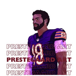 Caleb Williams Chicago Bears | Digital Download SVG PNG | NFL Football Decor | Sports Poster for Man Cave or Home Office | Wall Art