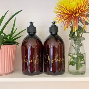 Juego de botellas dispensadoras de bomba ámbar de plástico de | Etsy