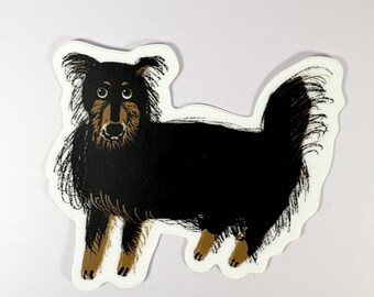 English Shepherd Dog Vinyl Sticker – Pet Art Decal for Laptop, Phone
