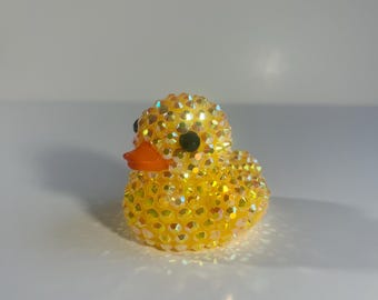 Hand-Rhinestoned Rubber Duck – Sparkly Easter Gift, Jeep Duck