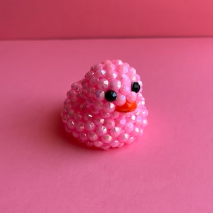 RHINESTONE Light Pink RUBBER DUCKY - Baby Shower Gift - Sparkly Duck Decoration - Cruising Duck - Easter Gift - Jeep Duck - Bling Duck