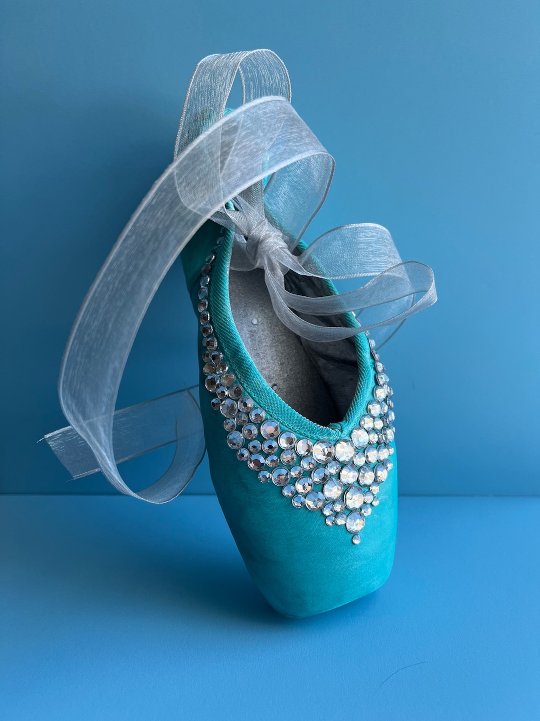 RHINESTONED POINTE SHOE Turquoise Crystal Toe Shoe Design Decorative Ballet Decor Ballerina Gift Sparkly Dancer Memorabilia Etsy