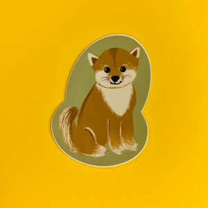 Shiba Inu Vinyl Sticker – Puppy Dog Laptop Decal