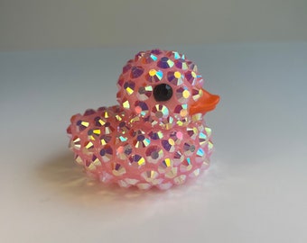 Rhinestone Rubber Ducky – Light Pink Sparkly Duck Decoration