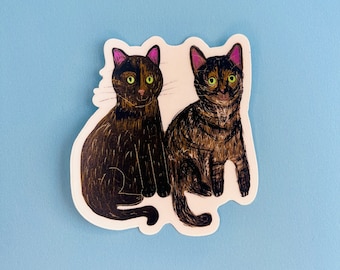 Sticker schildpad Cyperse kat – doorzichtige vinylsticker