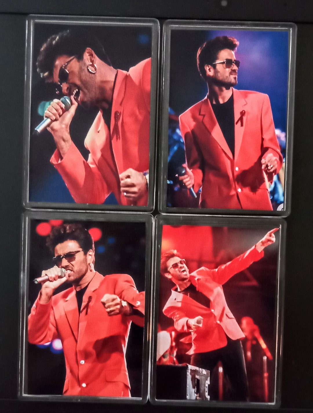 George Michael Extras George Michael Set of 4 Extra Large Fridge Magnets, Freddie Mercury ...
