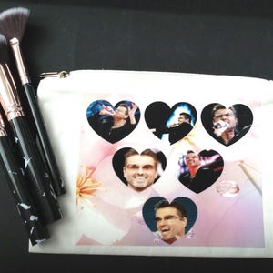 George Michael Make-Up Bag, Cosmetic Bag, 25 Live theme, George Michael Gifts, George Michael Decor