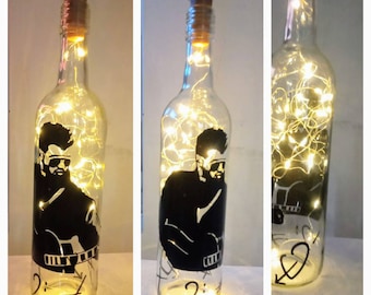 George Michael LED lit bottle, amazing faith image, complete with iconic faith symbols,  George Michael Gift,  George Michael Merchandise