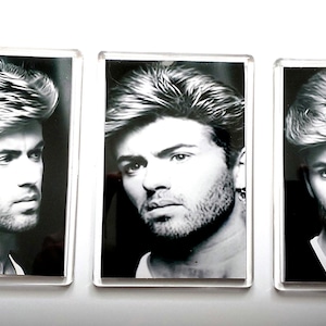 Imanes de George Michael, tamaño jumbo, trío, regalos de George Michael, decoración de George Michael, artículos de George Michael