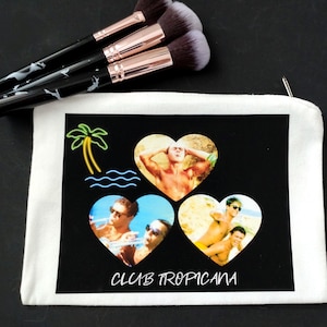Wham Make-Up Bag, Cosmetic Bag, Club Tropicana  theme, Wham Gifts, George Michael Gifts, Wham Decor, George Michael Decor