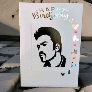Biglietto d'auguri per George Michael, fatto a mano, personalizzato, regali George Michael, biglietti d'auguri