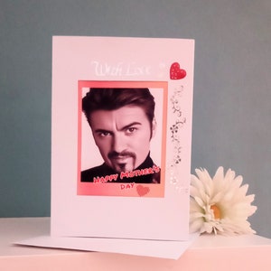 George Michael biglietto personalizzato per la festa della mamma, fatto a mano, regali George Michael, regali per la festa della mamma, biglietto per la festa della mamma, regalo personalizzato