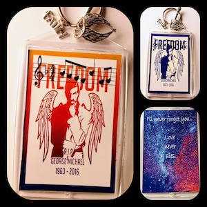 Portachiavi/portachiavi George Michael, XL bifacciale, regali George Michael, decorazioni George Michael, regalo di compleanno, regalo per la festa della mamma