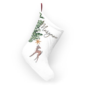 Personalized Fawn Christmas Stocking Christmas Stockings
