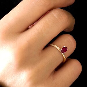 SOLID 14K GOLD Natural Ruby Gemstone / Genuine Ruby Stone / Ruby ...