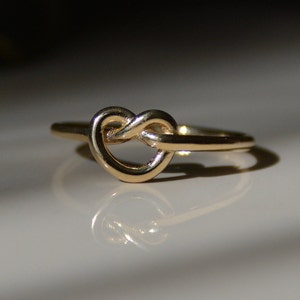 Knot Ring 14k Solid Gold, Love Knot Ring Gold, Infinity Knot Ring Gold 14k, Lovers Knot Ring, 14k Solid Yellow Gold Stackable Knot Rings