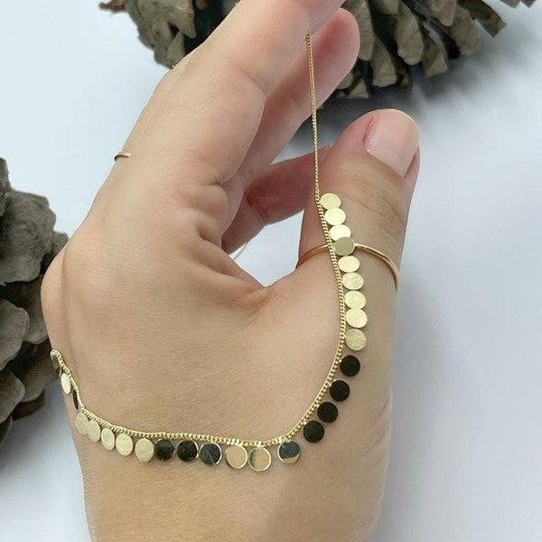 14k Gold Halskette/Halskette Gold/Zierliche Halskette/Münze 14k Gold Halskette/Halskette Gold/Schichtung Halskette/Halskette Multi Disc Choker