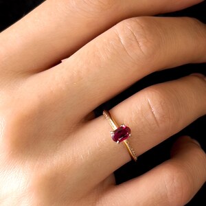 SOLID 14K GOLD Natural Ruby Gemstone / Genuine Ruby Stone / Ruby ...