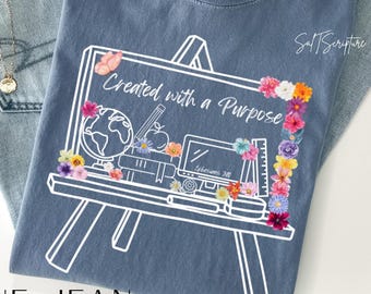 Comfort Colors Teacher Shirts, Educator Bible Verse Shirt, School Chalkboard Faith Shirt, Tutor Christian Shirt, Faith Shirt