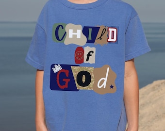 Child of God, Kids Bible Verse Shirt, Boys Christian Faith Religious Shirt