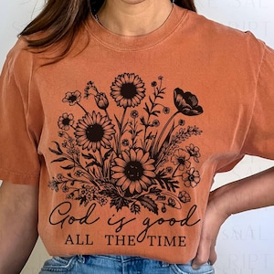 Comfort Colors Shirt, Boho Christian Shirt, Bible Verse Shirt, Floral Tshirt, Womens Christian Tee, Faith Shirt, Gift for Christian Woman