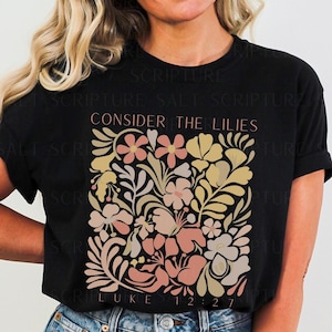 Floral Christian Shirt, Boho Christian T shirt, Comfort Colors Tee, Bible Verse Shirt, Faith Top, Religious Apparel for Women, Jesus Shirt