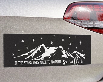 Christian Car Magnet Bumper Sticker Laptop Decal or Magnet 10x3 Bible Verse Magnet If the Stars Were Made to Worship