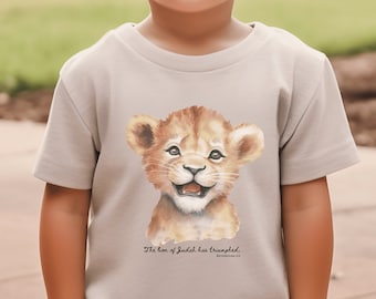 Kids Shirt Lion of Judah Bible Verse Shirt Christian Shirt for Toddler Faith Shirt for Boys Jesus Christian Shirt for Girls